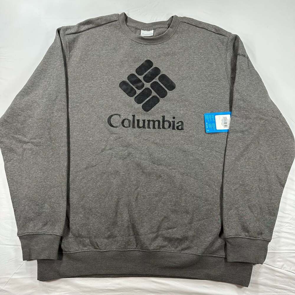 Columbia Trek Crew Men Pullover Crewneck Sweatshirt XL Graphic Long Sleeves Gray